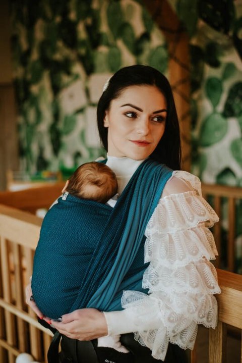 Chusta tkana, splot jodełkowy, (100% bawełna) - MAŁA JODEŁKA FADO - rozmiar S