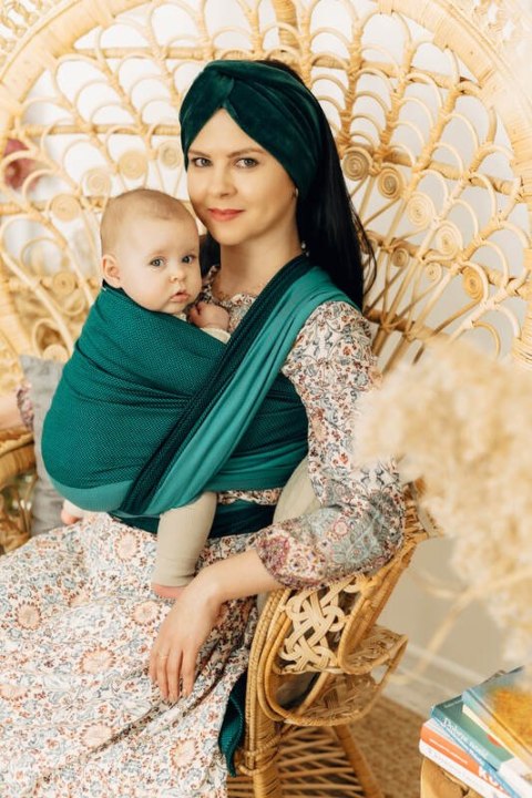 Chusta tkana, splot jodełkowy, (100% bawełna) - MAŁA JODEŁKA SALSA - rozmiar S (drugi gatunek)