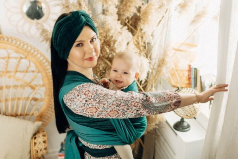 Chusta tkana, splot jodełkowy, (100% bawełna) - MAŁA JODEŁKA SALSA - rozmiar S