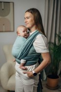 Moja pierwsza chusta do noszenia dzieci, tkana splotem jodełkowym, bawełna - MAŁA JODEŁKA BABY MINT - rozmiar S