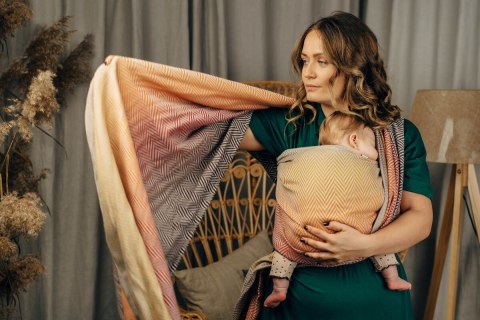 Żakardowa chusta do noszenia dzieci, (100% bawełna) - DUŻA JODEŁKA - FANDANGO - rozmiar S