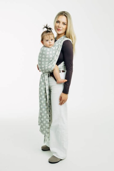 Żakardowa chusta do noszenia dzieci, 100% bawełna - POLKA DOTS - PLOP - rozmiar S