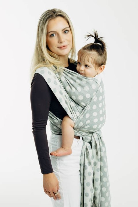 Żakardowa chusta do noszenia dzieci, 100% bawełna - POLKA DOTS - PLOP - rozmiar S