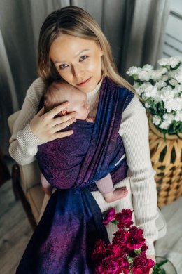 Żakardowa chusta do noszenia dzieci, bawełna - DZIKIE WINO - BOUQUET - rozmiar M