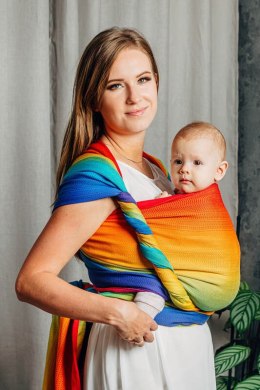 Żakardowa chusta do noszenia dzieci, bawełna - TĘCZOWE DZIECKO - rozmiar S