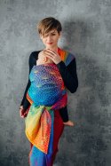 Żakardowa chusta do noszenia dzieci, bawełna - TĘCZOWY LOTOS - rozmiar S