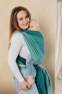 Chusta do noszenia dzieci, tkana splotem jodełkowym, bawełna - MAŁA JODEŁKA OMBRE ZIELEŃ - rozmiar XS