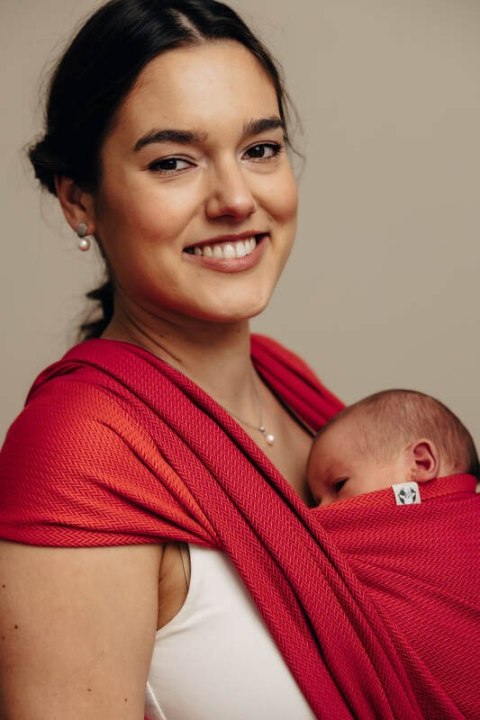 Chusta do noszenia dzieci, tkana splotem jodełkowym, bawełna - MAŁA JODEŁKA SEDONA - rozmiar XS