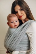 Chusta do noszenia dzieci, tkana splotem jodełkowym, bawełna - MAŁA JODEŁKA SZARA - rozmiar XS