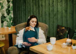 Chusta tkana, splot jodełkowy, (100% bawełna) - MAŁA JODEŁKA FADO - rozmiar XS