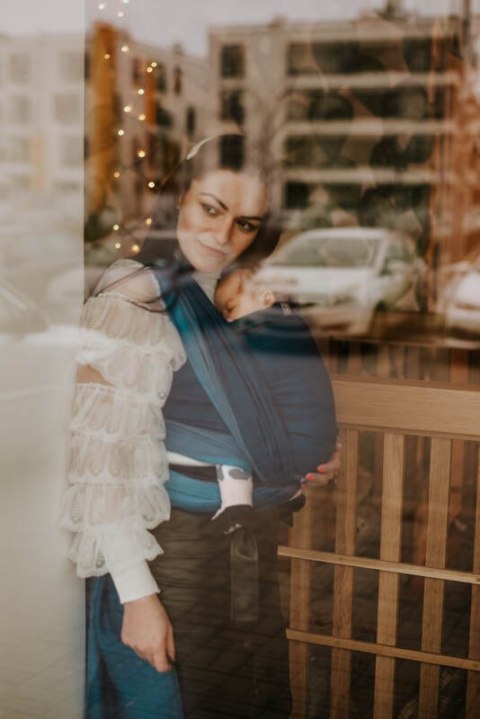 Chusta tkana, splot jodełkowy, (100% bawełna) - MAŁA JODEŁKA FADO - rozmiar XS