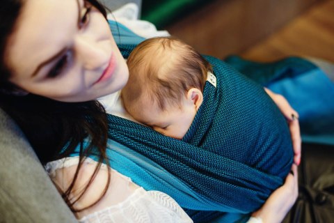 Chusta tkana, splot jodełkowy, (100% bawełna) - MAŁA JODEŁKA FADO - rozmiar XS