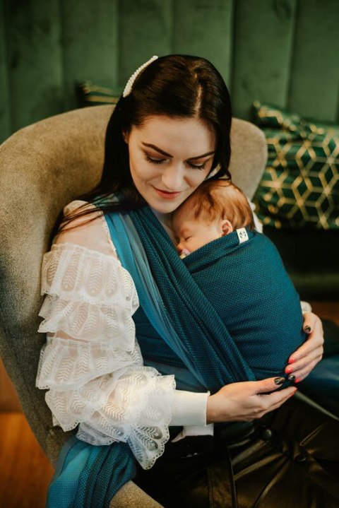 Chusta tkana, splot jodełkowy, (100% bawełna) - MAŁA JODEŁKA FADO - rozmiar XS