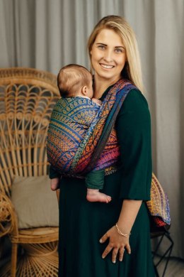 Chusta tkana, splot żakardowy, (100% bawełna) - PAWI OGON - BOLERO - rozmiar XS