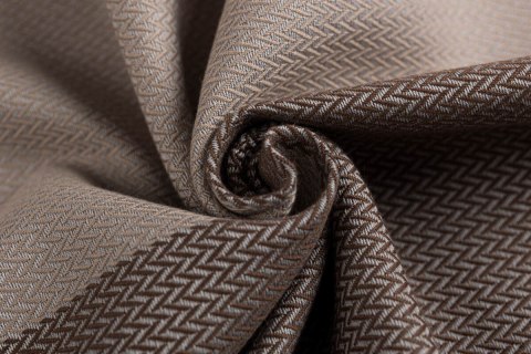 Moja pierwsza chusta do noszenia dzieci, tkana splotem jodełkowym, bawełna - MAŁA JODEŁKA BABY CAFFE LATTE - rozmiar XL