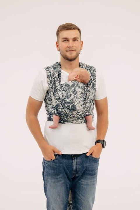 Żakardowa chusta do noszenia dzieci, 100% bawełna - CLOCKWORK - FIX IT - rozmiar XL