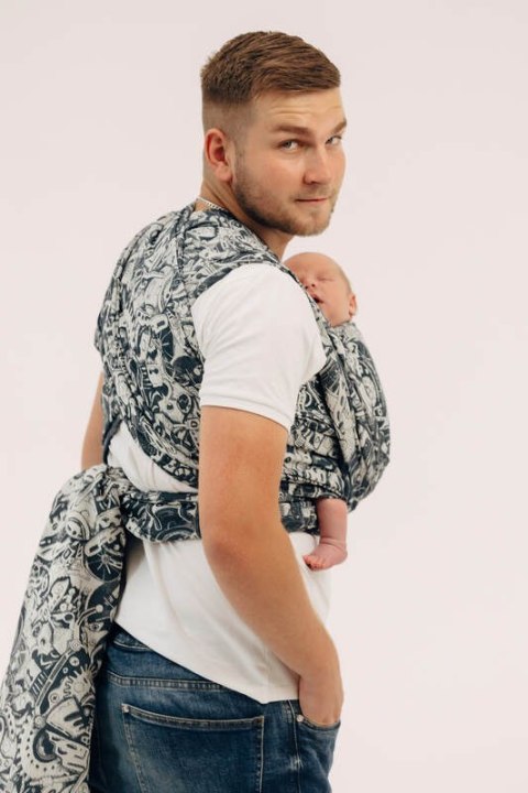 Żakardowa chusta do noszenia dzieci, 100% bawełna - CLOCKWORK - FIX IT - rozmiar XL