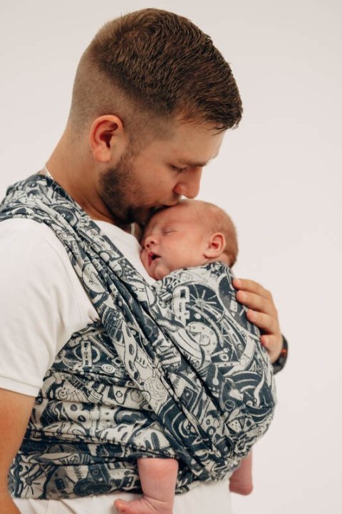 Żakardowa chusta do noszenia dzieci, 100% bawełna - CLOCKWORK - FIX IT - rozmiar XS