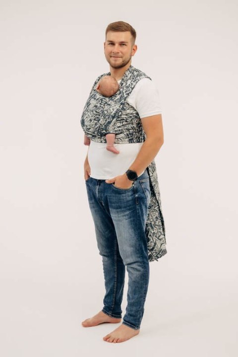 Żakardowa chusta do noszenia dzieci, 100% bawełna - CLOCKWORK - FIX IT - rozmiar XS