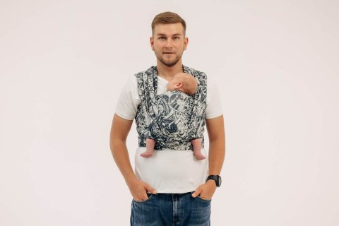 Żakardowa chusta do noszenia dzieci, 100% bawełna - CLOCKWORK - FIX IT - rozmiar XS