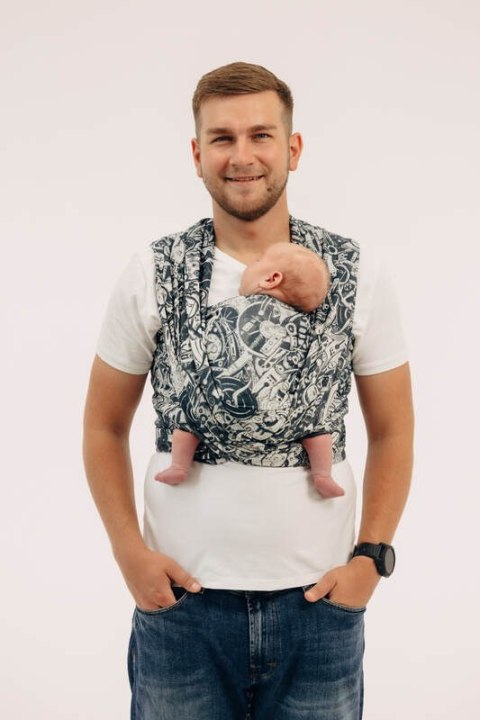Żakardowa chusta do noszenia dzieci, 100% bawełna - CLOCKWORK - FIX IT - rozmiar XS