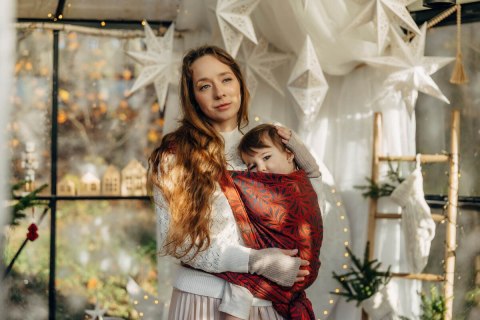 Żakardowa chusta do noszenia dzieci, 100% bawełna - INFINITY - GERDA - rozmiar XS