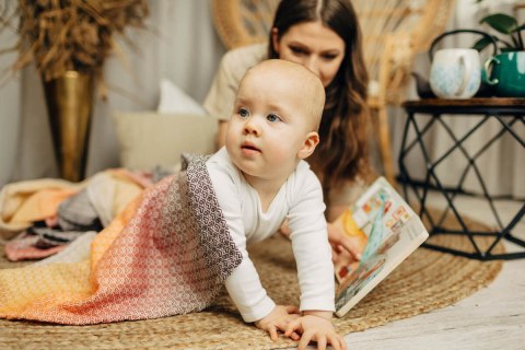 Żakardowa chusta do noszenia dzieci, (100% bawełna) - LITTLE LOVE - MADISON - rozmiar XS