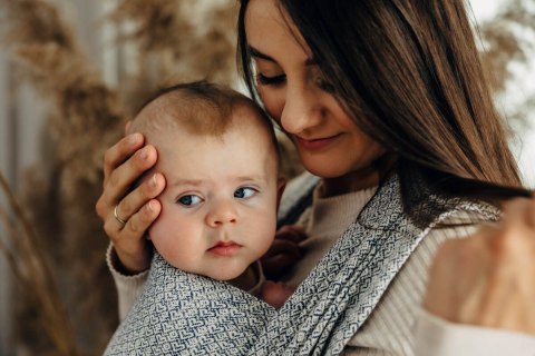 Żakardowa chusta do noszenia dzieci, (100% bawełna) - LITTLE LOVE - PULSE - rozmiar XS