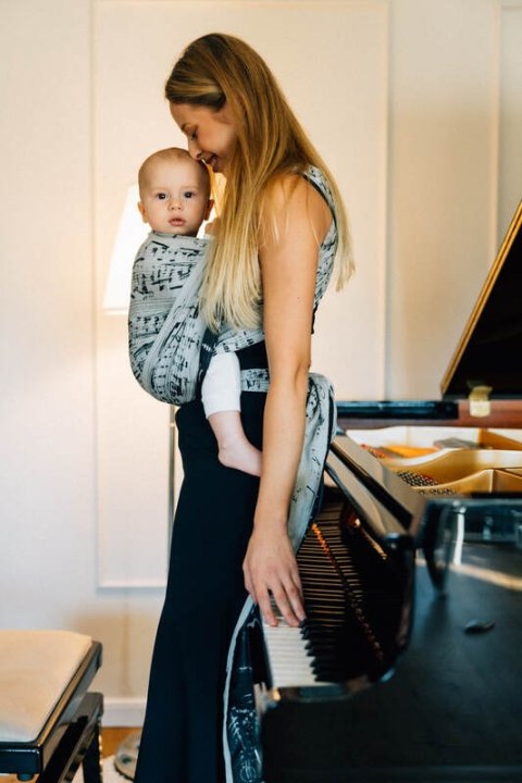 Żakardowa chusta do noszenia dzieci, 100% bawełna - MELODY - POLONAISE - rozmiar XL