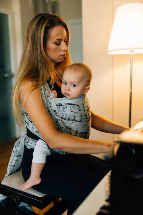 Żakardowa chusta do noszenia dzieci, 100% bawełna - MELODY - POLONAISE - rozmiar XL