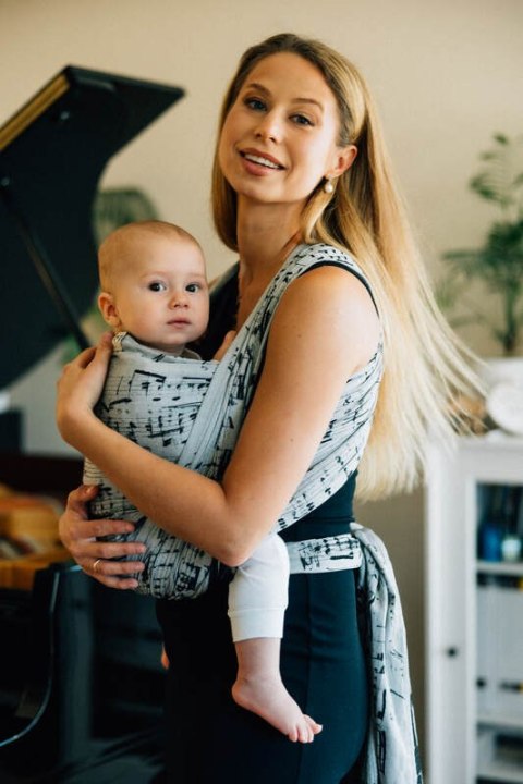 Żakardowa chusta do noszenia dzieci, 100% bawełna - MELODY - POLONAISE - rozmiar XS