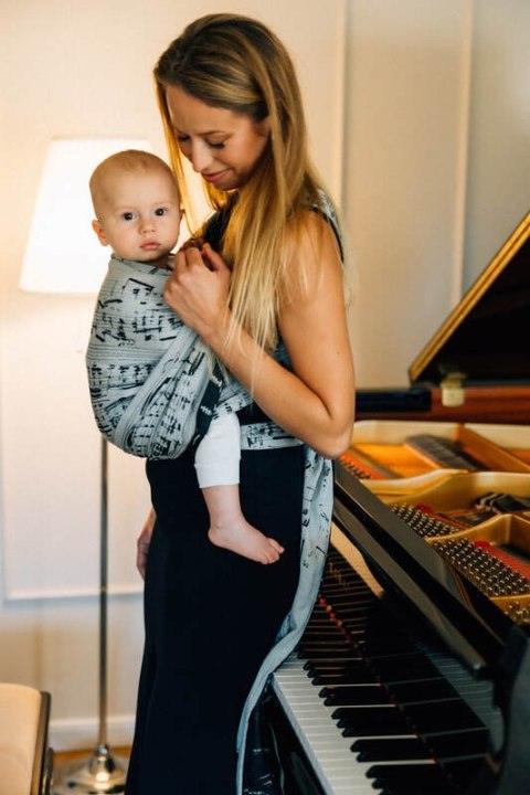 Żakardowa chusta do noszenia dzieci, 100% bawełna - MELODY - POLONAISE - rozmiar XS