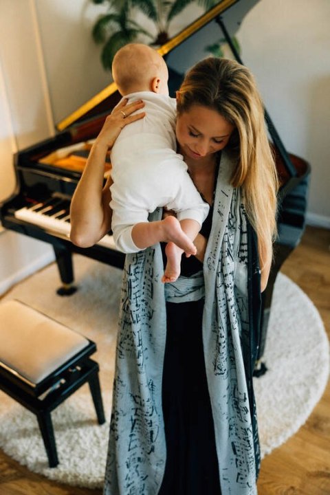 Żakardowa chusta do noszenia dzieci, 100% bawełna - MELODY - POLONAISE - rozmiar XS