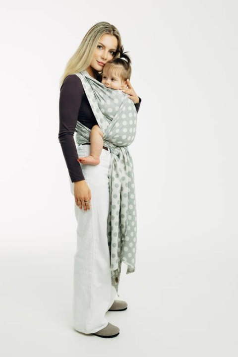 Żakardowa chusta do noszenia dzieci, 100% bawełna - POLKA DOTS - PLOP - rozmiar XS