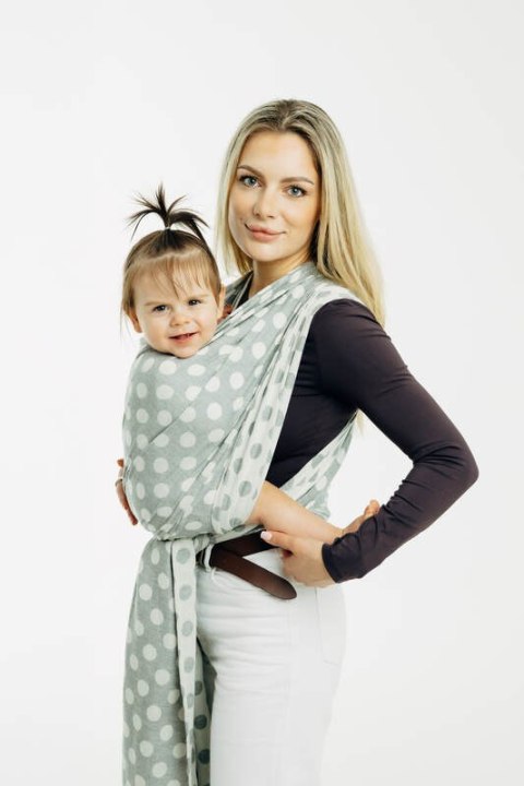 Żakardowa chusta do noszenia dzieci, 100% bawełna - POLKA DOTS - PLOP - rozmiar XS
