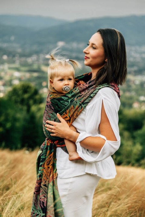 Żakardowa chusta do noszenia dzieci, 100% bawełna - RAINFOREST - DIVERSE - rozmiar XL