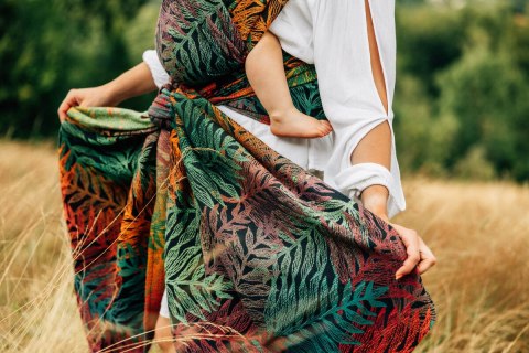 Żakardowa chusta do noszenia dzieci, 100% bawełna - RAINFOREST - DIVERSE - rozmiar XL