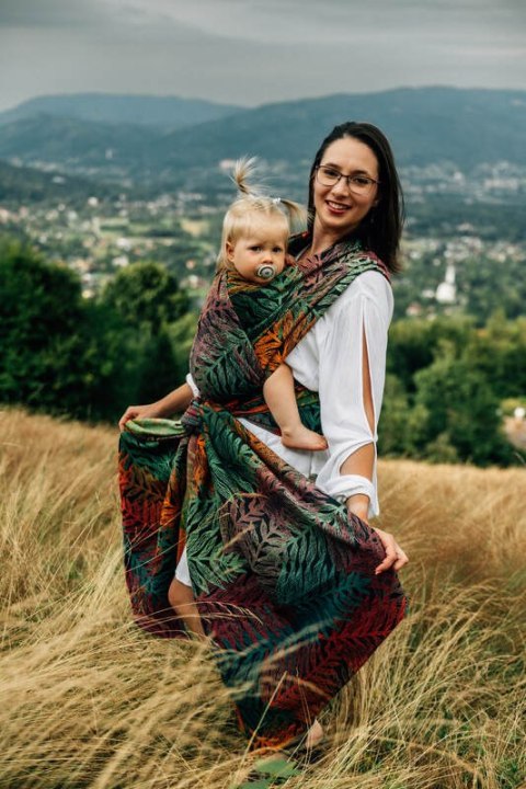 Żakardowa chusta do noszenia dzieci, 100% bawełna - RAINFOREST - DIVERSE - rozmiar XS