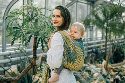 Żakardowa chusta do noszenia dzieci, 100% bawełna - RAINFOREST - SELVA - rozmiar S