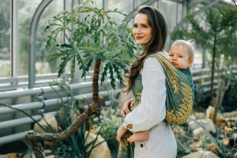 Żakardowa chusta do noszenia dzieci, 100% bawełna - RAINFOREST - SELVA - rozmiar S