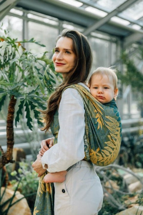 Żakardowa chusta do noszenia dzieci, 100% bawełna - RAINFOREST - SELVA - rozmiar S