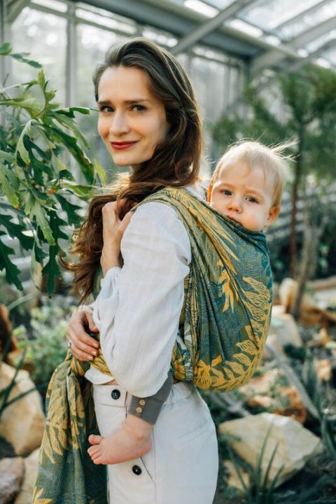 Żakardowa chusta do noszenia dzieci, 100% bawełna - RAINFOREST - SELVA - rozmiar XS