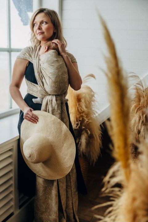 Żakardowa chusta do noszenia dzieci, 100% bawełna - ROSZPUNKA - AURATUM - rozmiar XS