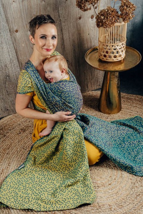 Żakardowa chusta do noszenia dzieci, 100% bawełna - ZACZAROWANY ZAKĄTEK - IN BLOOM - rozmiar XS