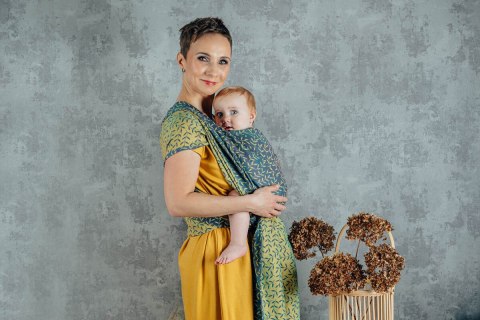 Żakardowa chusta do noszenia dzieci, 100% bawełna - ZACZAROWANY ZAKĄTEK - IN BLOOM - rozmiar XS