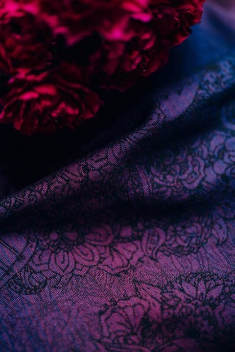 Żakardowa chusta do noszenia dzieci, bawełna - DZIKIE WINO - BOUQUET - rozmiar XL