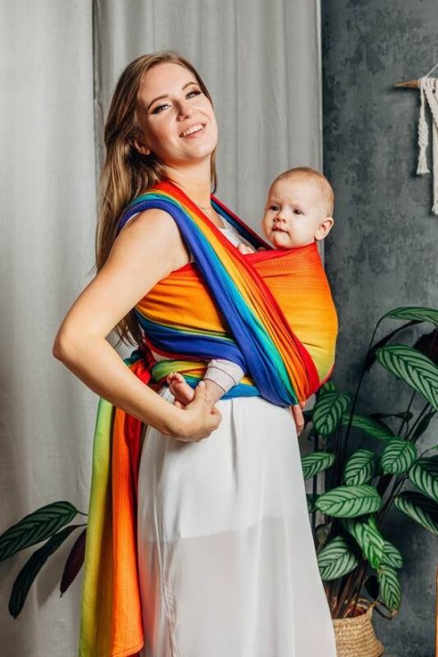 Żakardowa chusta do noszenia dzieci, bawełna - TĘCZOWE DZIECKO - rozmiar XL