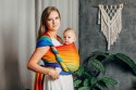 Żakardowa chusta do noszenia dzieci, bawełna - TĘCZOWE DZIECKO - rozmiar XS (drugi gatunek)