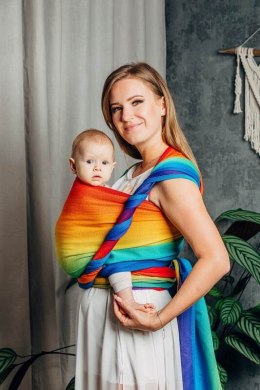 Żakardowa chusta do noszenia dzieci, bawełna - TĘCZOWE DZIECKO - rozmiar XS