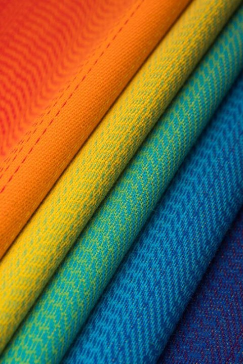 Żakardowa chusta do noszenia dzieci, bawełna - TĘCZOWE DZIECKO - rozmiar XS